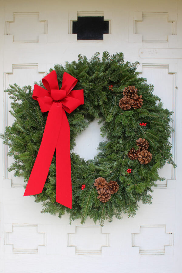 28" Balsam Wreath with Red Bow